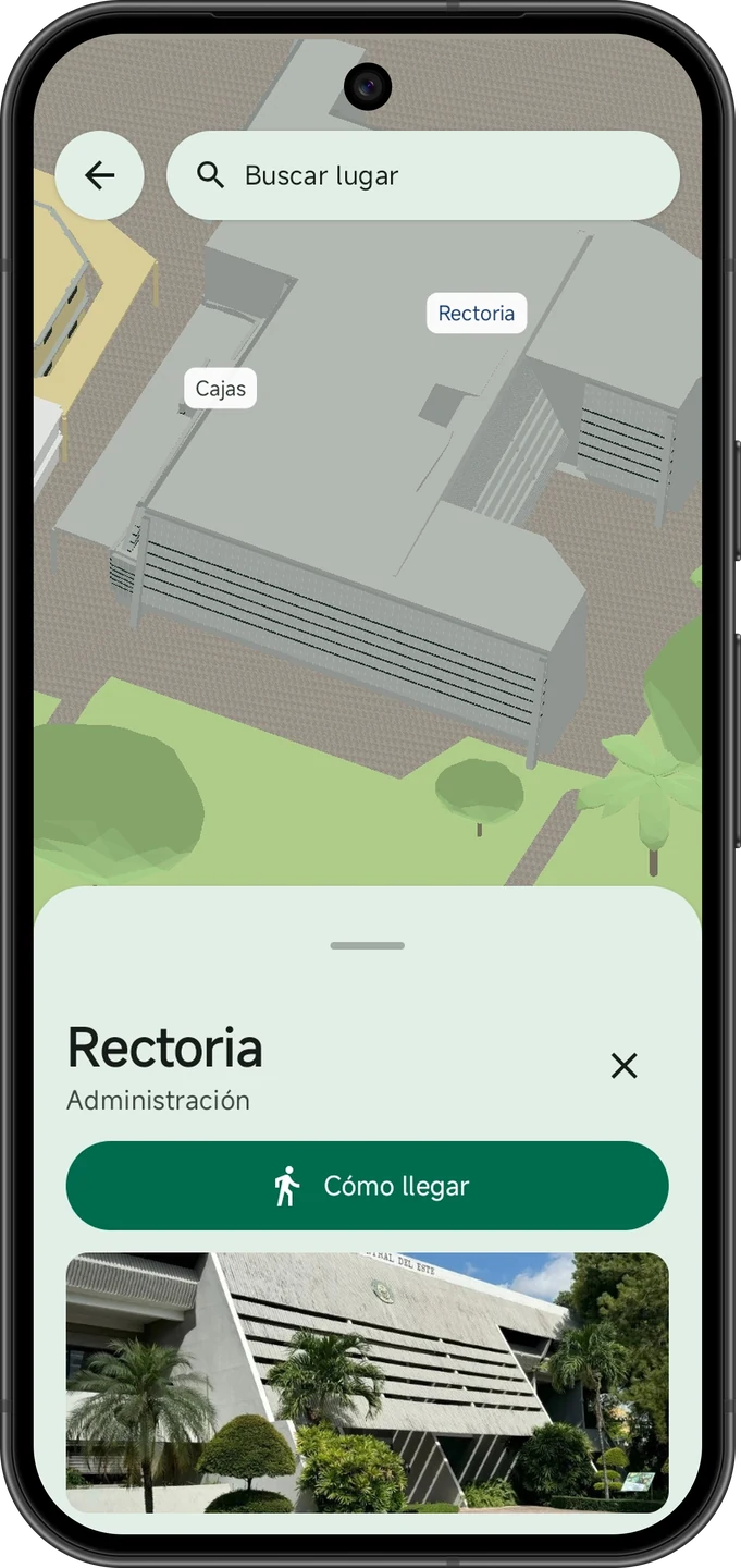 Rectoría y su ficha dentro del campus de UC